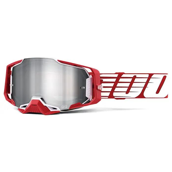 100% Armega Oversized Goggle - Deep Red/Flash Silver Lens Limited Time