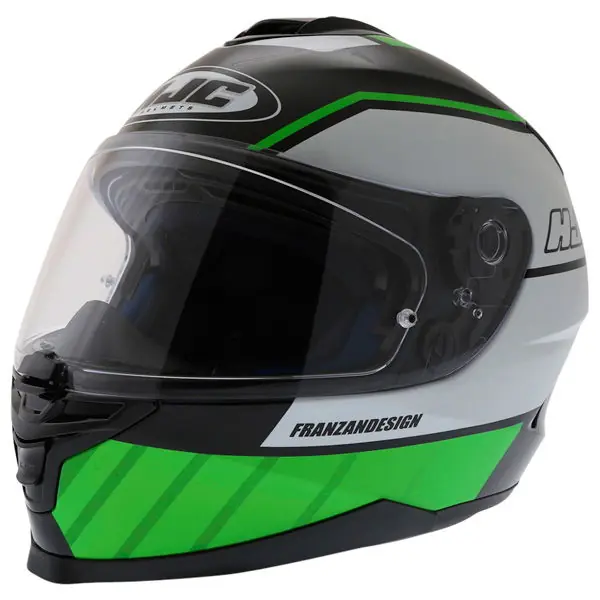 HJC IS-17 Tridents Helmet Green White Black Flash Sale