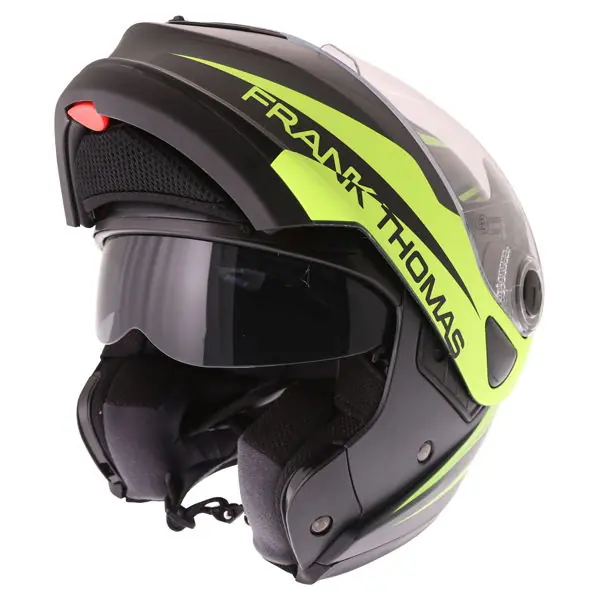 Frank Thomas DV06 Flip Front Helmet Matt Black Neo Yellow Low Price