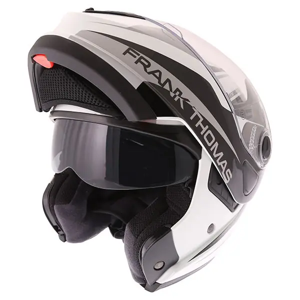 Frank Thomas DV06 Flip Front Helmet White Black Grey Certified