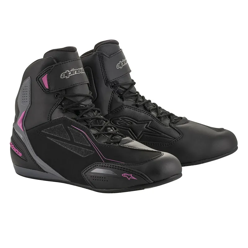 Alpinestars Stella Faster-3 Drystar Shoe Black Dark Grey Fuchsia Fan Favorite