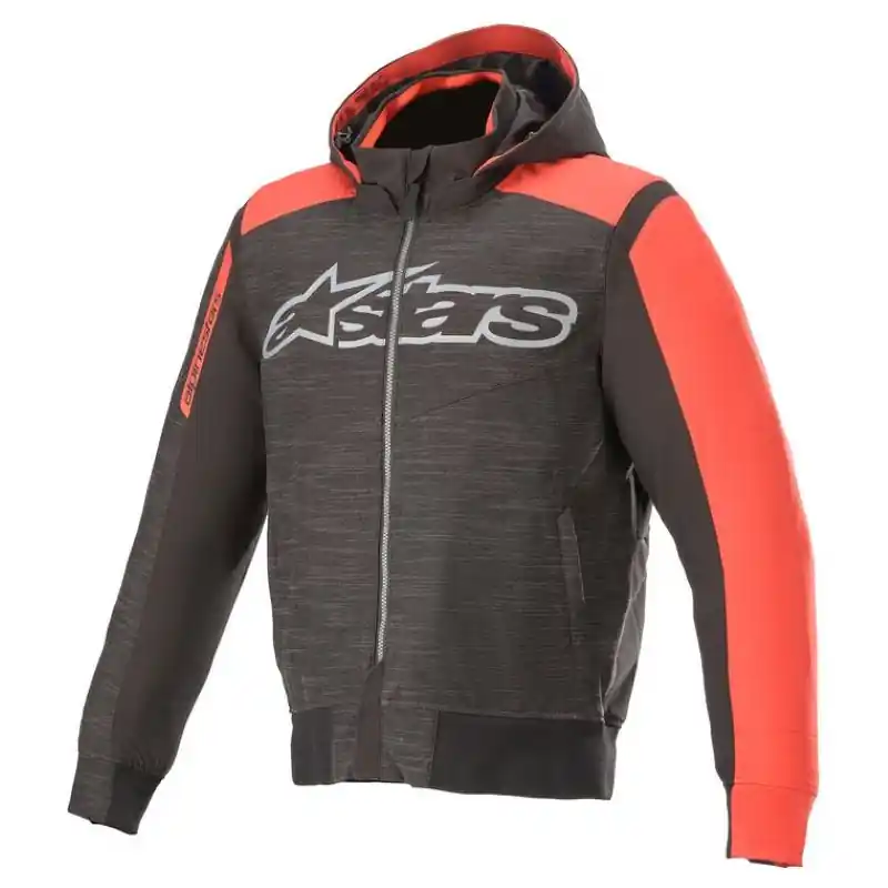 Warranty Included Alpinestars Rhod Windstopper Hoodie Black Bright Red