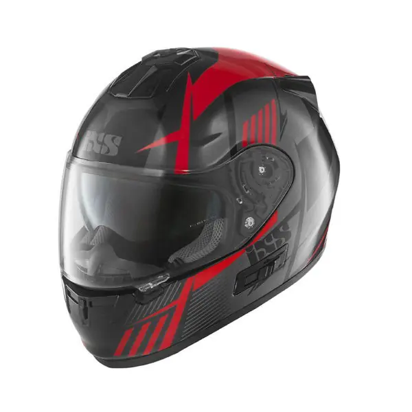 IXS HX444 Angle Helmet Black Red Silver Fresh Stock