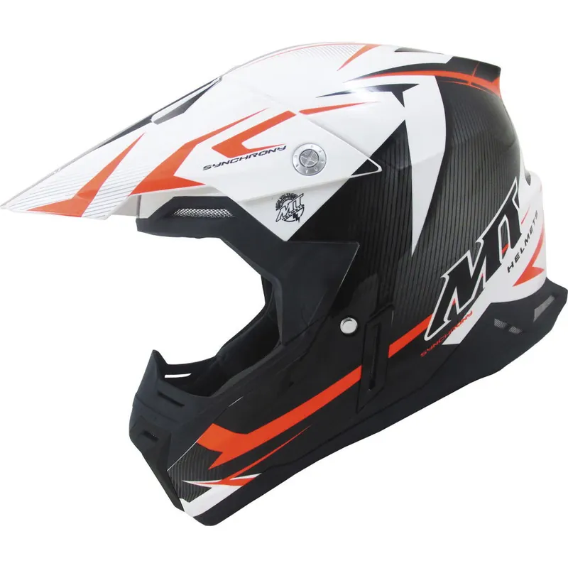 MT Synchrony Steel Helmet Black White Orange Brand New