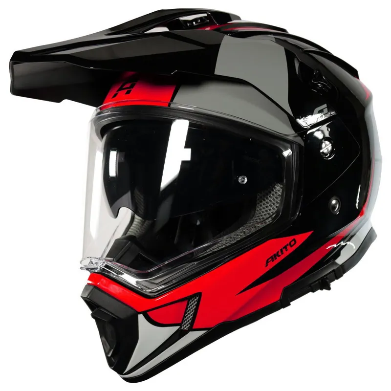 Akito Adventure Helmet Red Grey White Black Shop Now