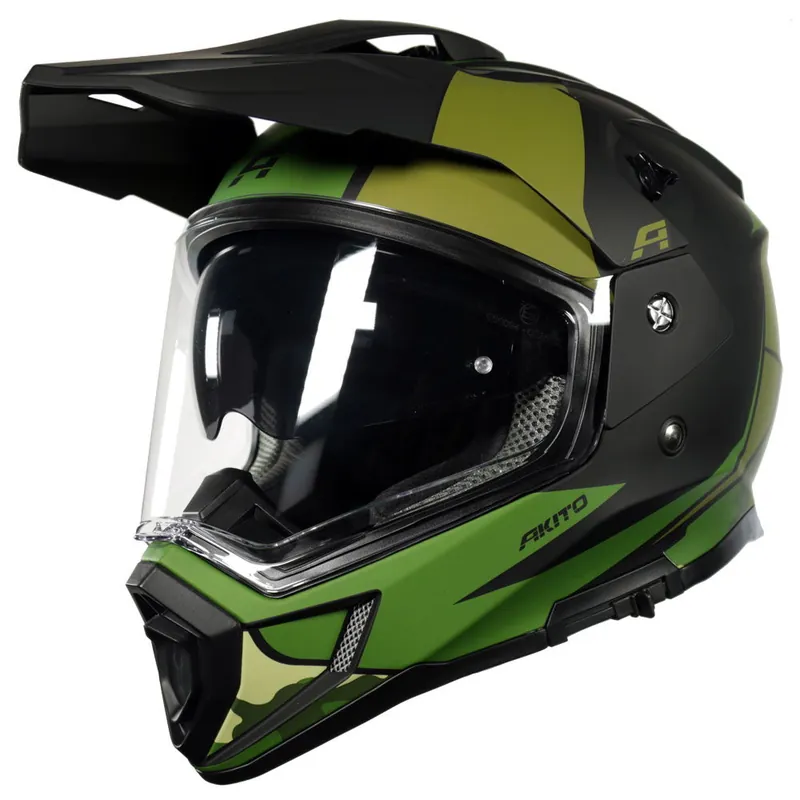 Akito Adventure Helmet Matt Camo Green Free Shipping