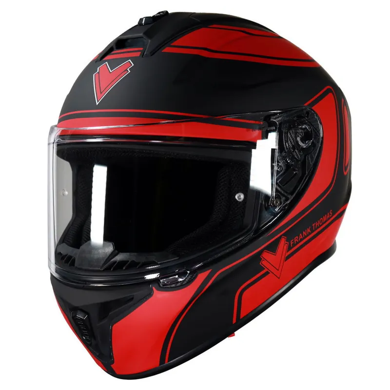 Deal Frank Thomas FT815 Helmet Matt Black Red